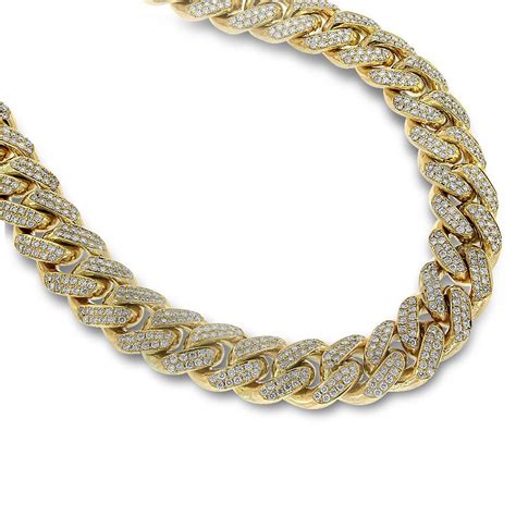 Gold Chain Men Necklace 10k Yellow Gold Diamond Chain Gold Chains