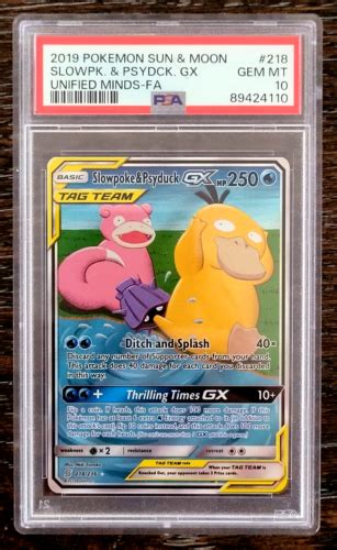 Slowpoke Psyduck Gx Psa Gem Mint Unified Minds Full Art