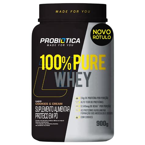 100 Pure Whey Protein Probiótica Sabor Cookies And Cream 900g 100