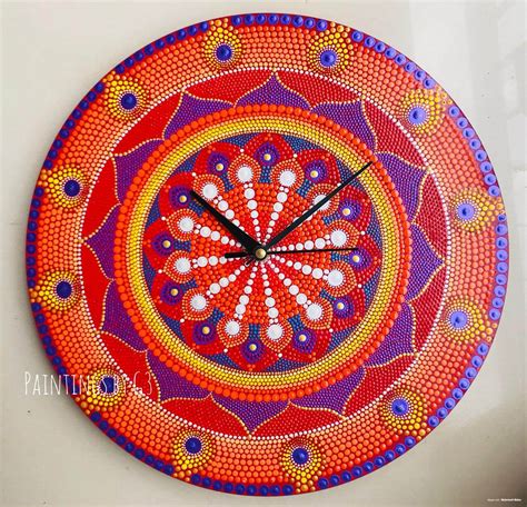 Circular Dot Mandala Clocks By Gayathri Stoned Santa