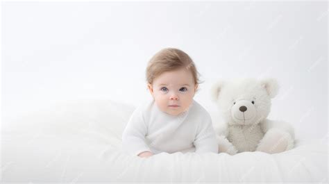 Premium AI Image | Cute baby photoshoot with teddy bear