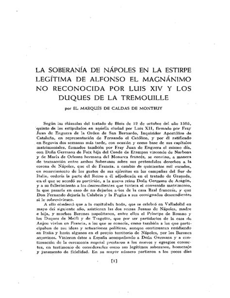 la soberan a de nápoles en la estirpe leg tima de alfonso