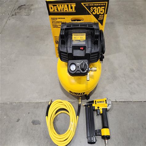 As Is Dewalt 6 Gal Heavy Duty Pancake Electric Air Compressor And 18 Gauge Brad Nailer Combo Kit