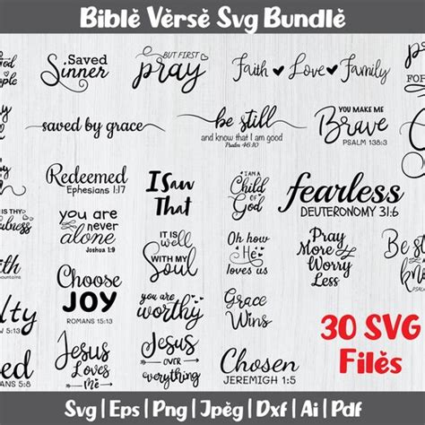 BIBLE VERSE SVG Bundle Scripture Quotes Svg Religion Quotes - Etsy