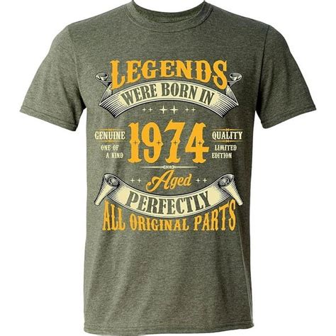 50th Birthday T Shirt For Men Legends Were Born In 1974 Vintage 50 Years Old T Shirt