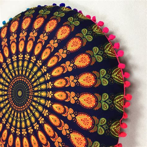 Bohemian Round Mandala Pillowcase Floor Meditation Cushion Cover Case