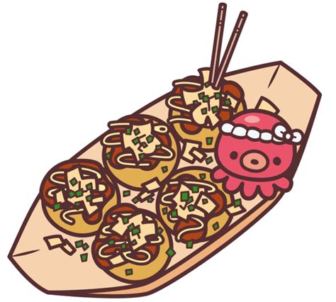 たこ焼きとタコさん 無料イラスト素材｜素材ラボ