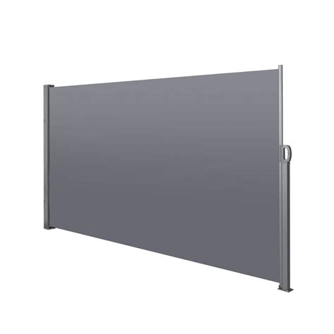 138 In Dark Gray Retractable Side Screen Awning Uv Resistant Waterproof Patio Privacy Screen