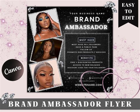 Ambassador Flyer Template Brand Ambassador Flyer Lash Ambassador Makeup Ambassador Brand