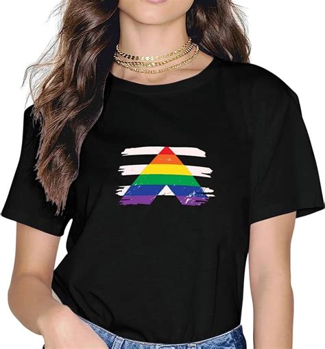 Pride Outfits For Women Rainbow Lesbian Gay Cotton Short Sleeve T Shirt Lgbt Apparel Walmart