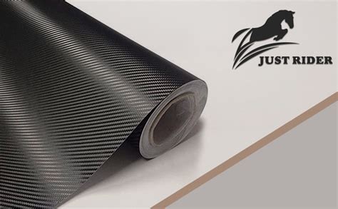 Just Rider 3D Black Carbon Fiber Film Twill Weave Vinyl Sheet Roll Wrap