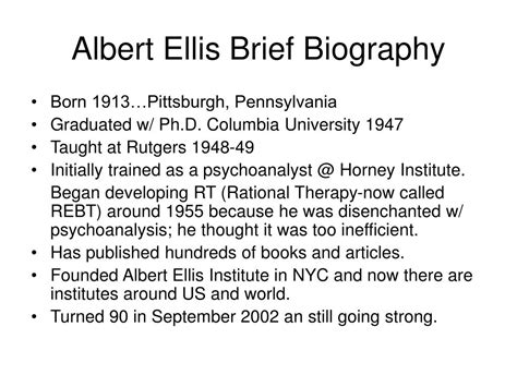 PPT - Albert Ellis’ Rational-Emotive Behavioral Theory PowerPoint ...