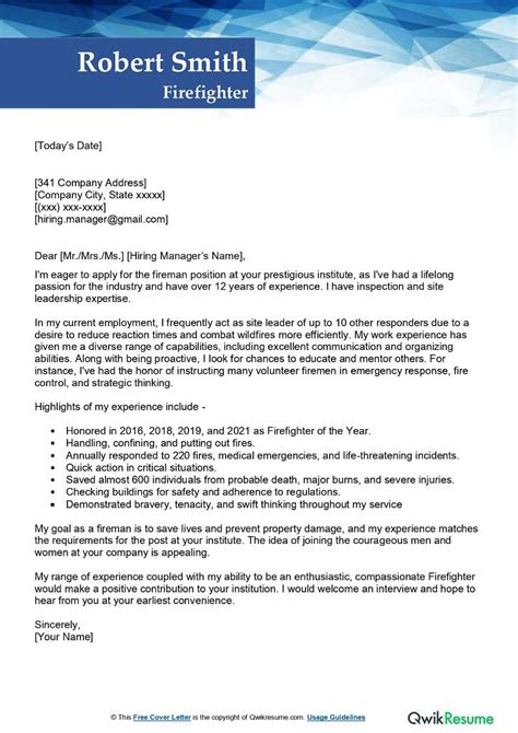 Firefighter Letter Of Interest Template Microsoft Word Free Word Template