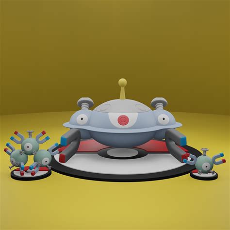 Stl File Pokemon No 081 082 462 Magnemite Magneton Magnezone 🐉 ・3d