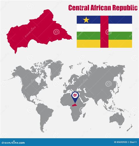 Mapa De La República Centroafricana En Un Mapa Del Mundo Con El