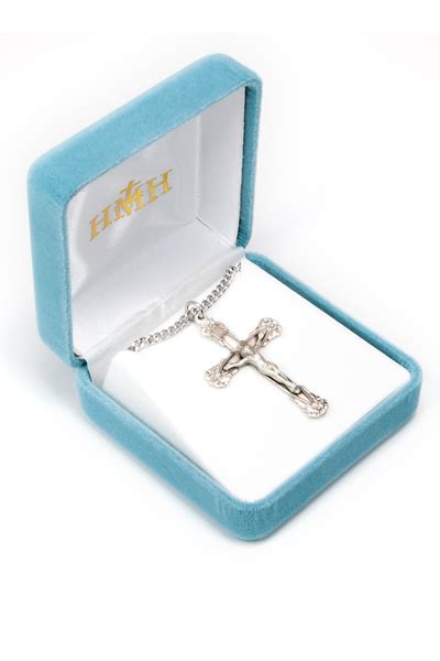 Floral Designed Sterling Silver Crucifix Sacred Heart Retreat House Shop