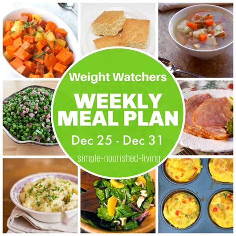 WeightWatchers Weekly Meal Plan Dec 25 Dec 31 Simple Nourished Living