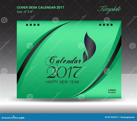 Calendário De Mesa 2017 Polegada Horizontal Tampa Verde Do Tamanho 6x8