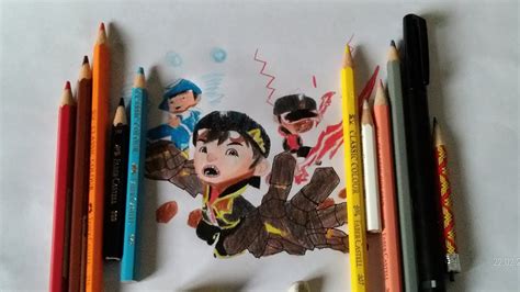 Drawing Boboiboy Elemental 3 - YouTube