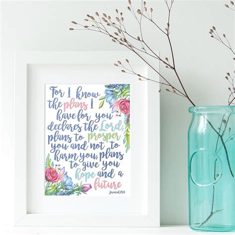 Jeremiah 29 11 For I Know The Plans I Have For You Art Print Etsy