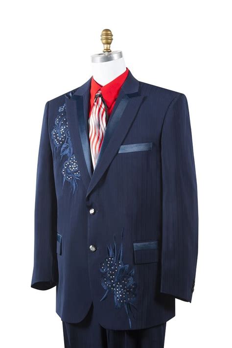 Canto Mens 2 Piece Fashion Suit Rhinestones