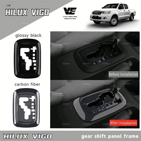 Vemart Toyota Hilux Vigo Carbon Fiber Car Gear Shift Panel Frame