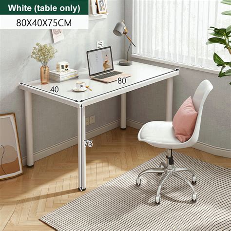 Sofya White Study Table Computer Desk Simple Modern Office Writing Desk