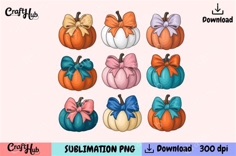 Fall PNG Coquette Pumpkin PNG Bow PNG Graphic By CraftHub Creative