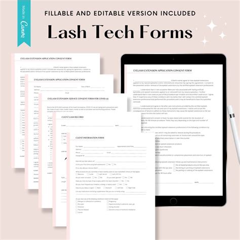 Eyelash Extension Consent Form Etsy