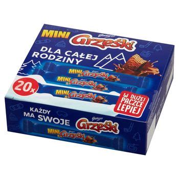 Grześki Mini Wafel przekładany kremem kakaowym w czekoladzie 400 g 20