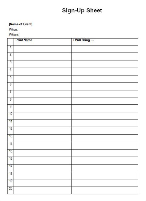 Free Sign In Sheet Template Printable : The free printable balance ...