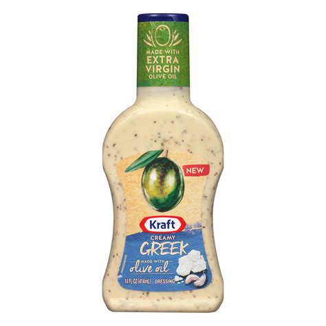 Kraft Creamy Greek Made With Olive Oil Dressing Shop Salad Dressings At H E B