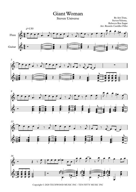 Giant Woman Sheet Music Steven Universe Flute Solo