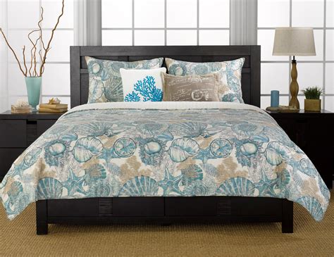 Highland Dunes Carreno Seashell Coastal Microfiber Reversible Quilt Set And Reviews Wayfair