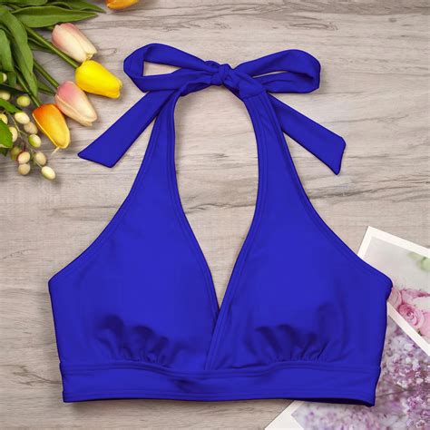 Buy New Triangle Bikini Top Woman Sexy Halter Neck Bikini Swimsuit