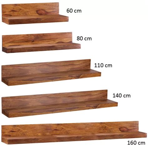 Wandregal Massivholz Holzregal Wandboard Naturprodukt Regal Sheesham