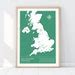 Areas Of Outstanding Natural Beauty Map Art Print Giclee Print Uk