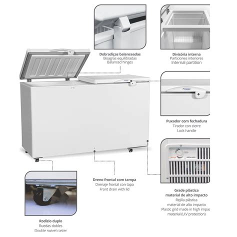 Freezer Horizontal 02 Portas Dupla Ação 411L HCED411 1C000 127V