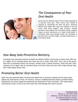 Oral Health and Dental Care in Australia Today | PDF