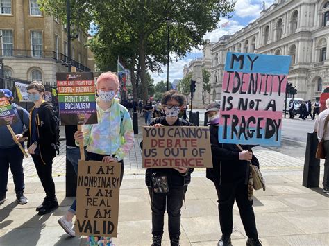 Trans Rights Protest Activists Campaign For Trans And Non Binary Rights