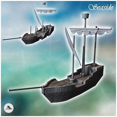 Hartolia Miniatures Bateau M Di Val Avec Voile Repli E Et Poste D