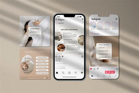 Health And Wellness Instagram Templates Neutral Canva Etsy