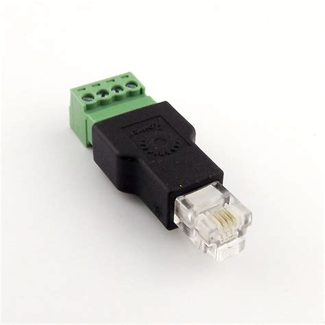 Adaptador Rj11 Macho A Clemas Borne Terminal Conector 4 Pin