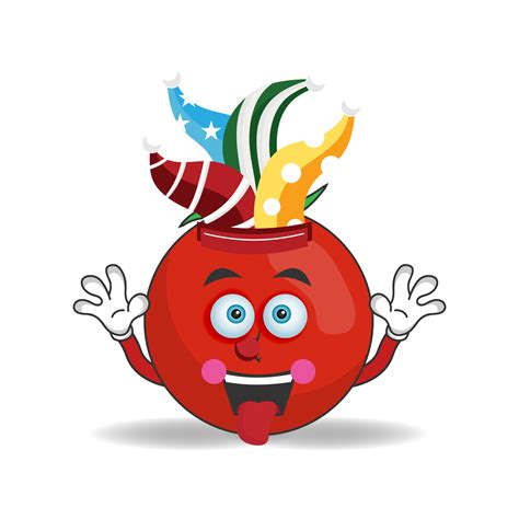 The Tomato Mascot Character Becomes A Clown Vector Illustration