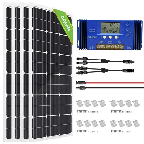 Buy ECO WORTHY 400 Watt Monocrystalline Solar Panel Kit With 60A LCD