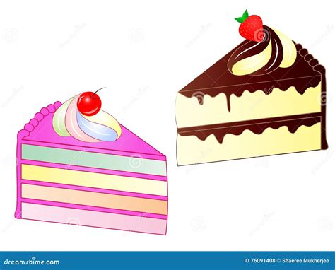 Sliced Cakes Vector Illustration Stock Vector Illustration Of