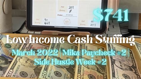 Cash Stuffing March Mika Paycheck Side Hustle Week