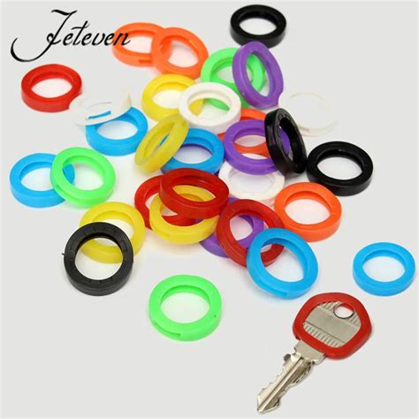 32pcs/pack Mixed color Hollow Rubber Key Covers Multi Color Round Soft ...