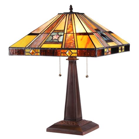 Ely Tiffany Style 2 Light Mission Table Lamp 16 Shade Ebay