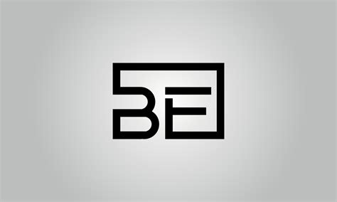 Letter Be Logo Design Be Logo With Square Shape In Black Colors Vector